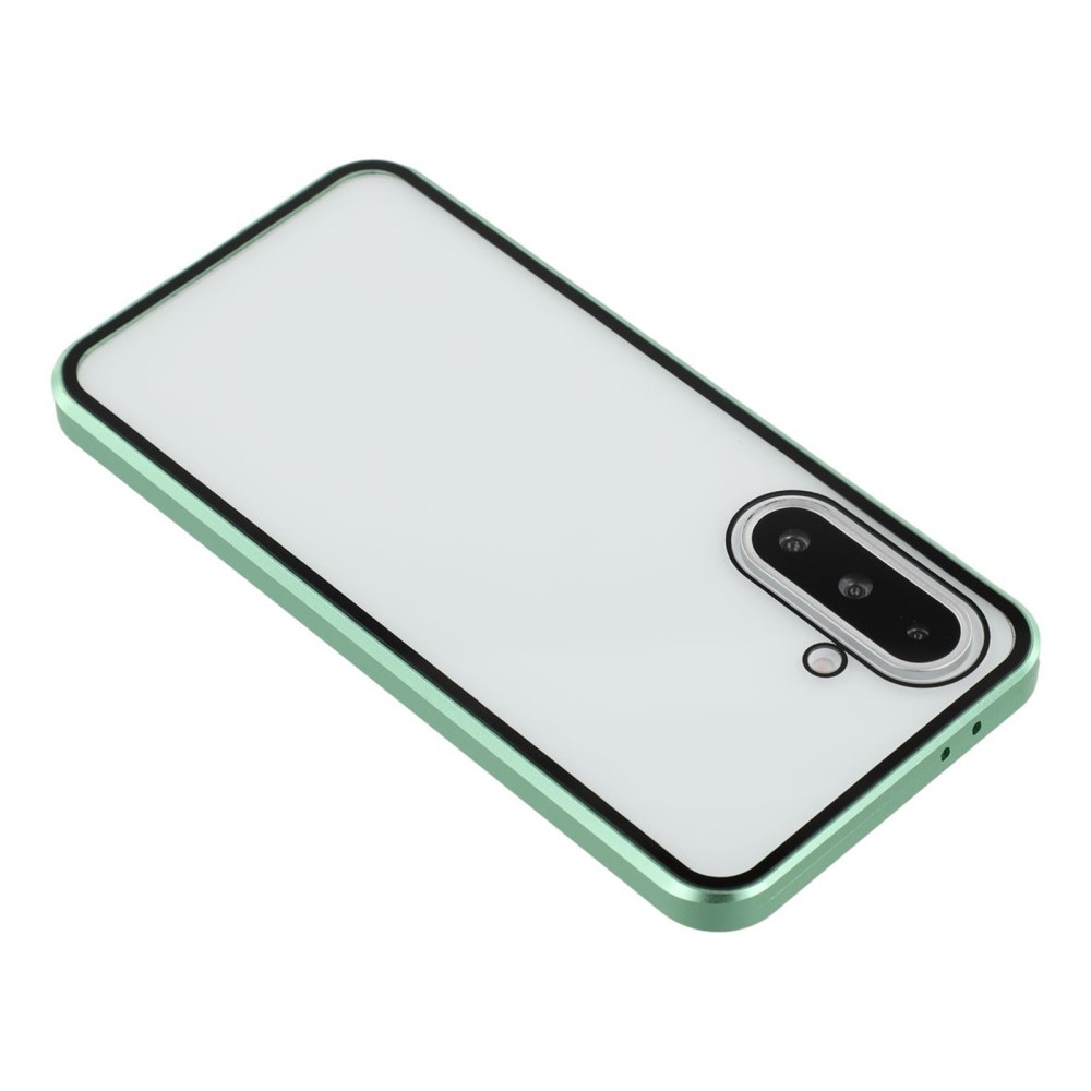 Samsung Galaxy A56 Magnetische Alu Schutzhülle mit Panzer Glas Backcover   Displayschutz (Magnet-Technologie) - Grün