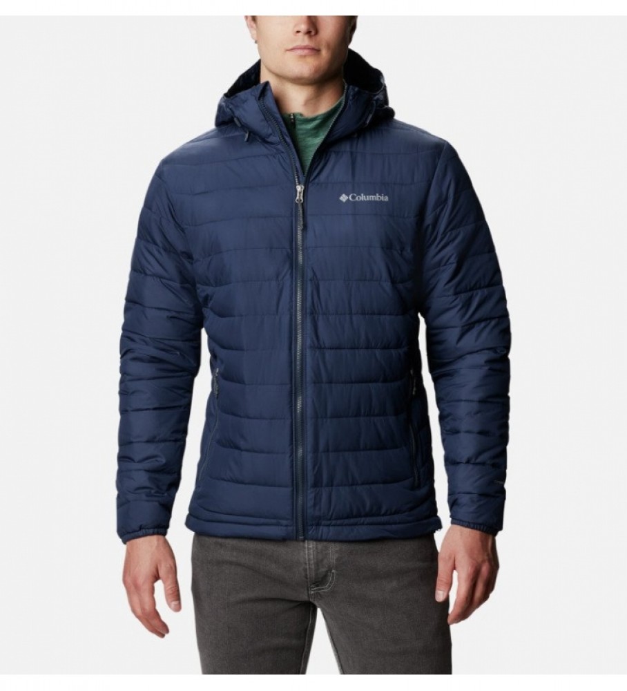 Jaqueta com capuz Columbia Powder Lite azul-marinho