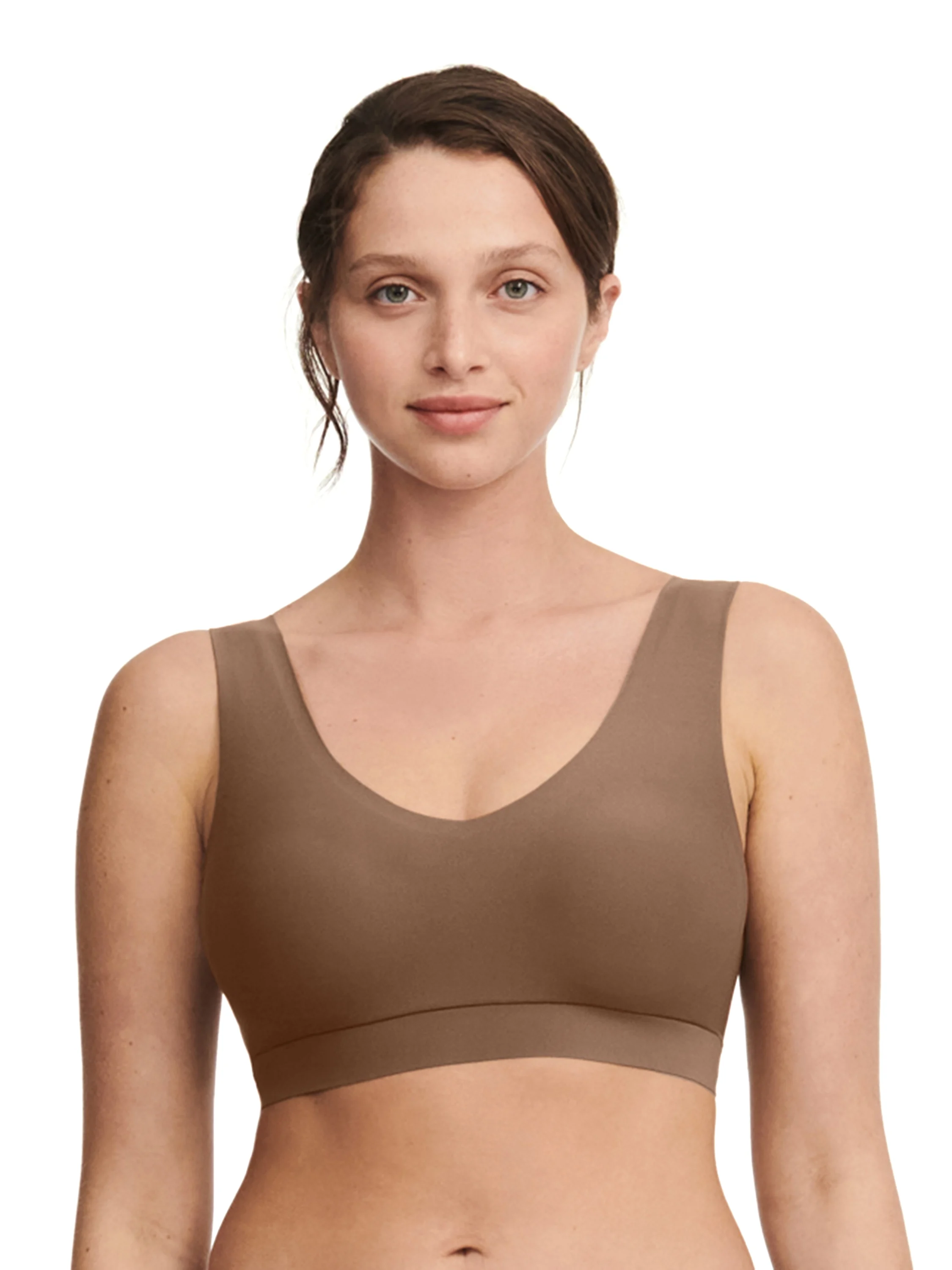 SOFTSTRETCH - Brassière coques v neck | Marron