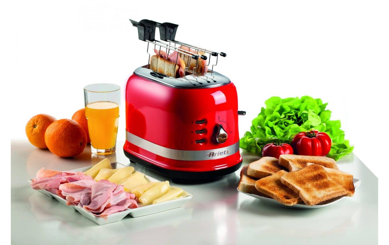 Toaster MODERNA RotKlassischer Toaster mit Klemmen