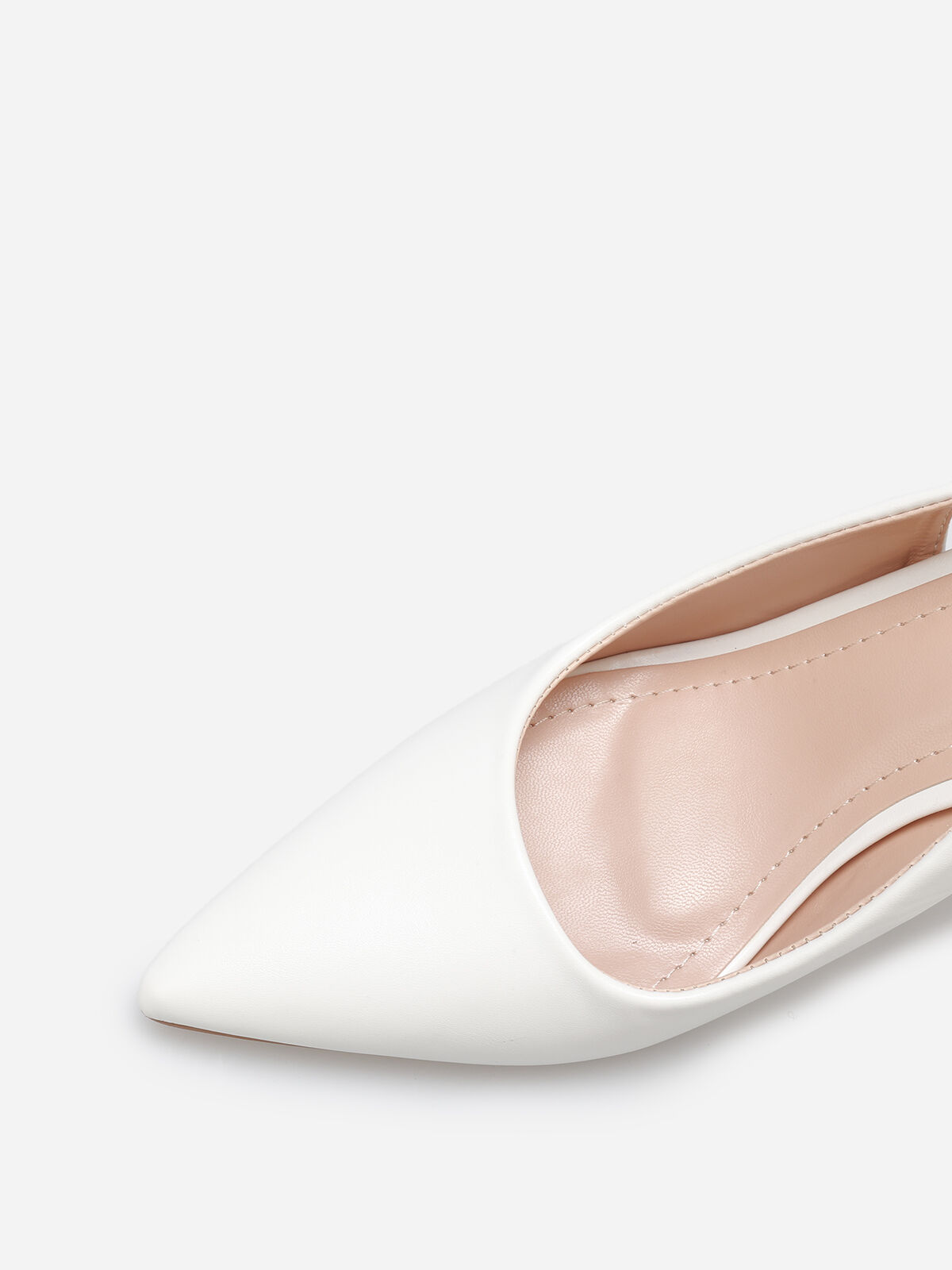 Escarpins slingback à bout pointu- Blanc