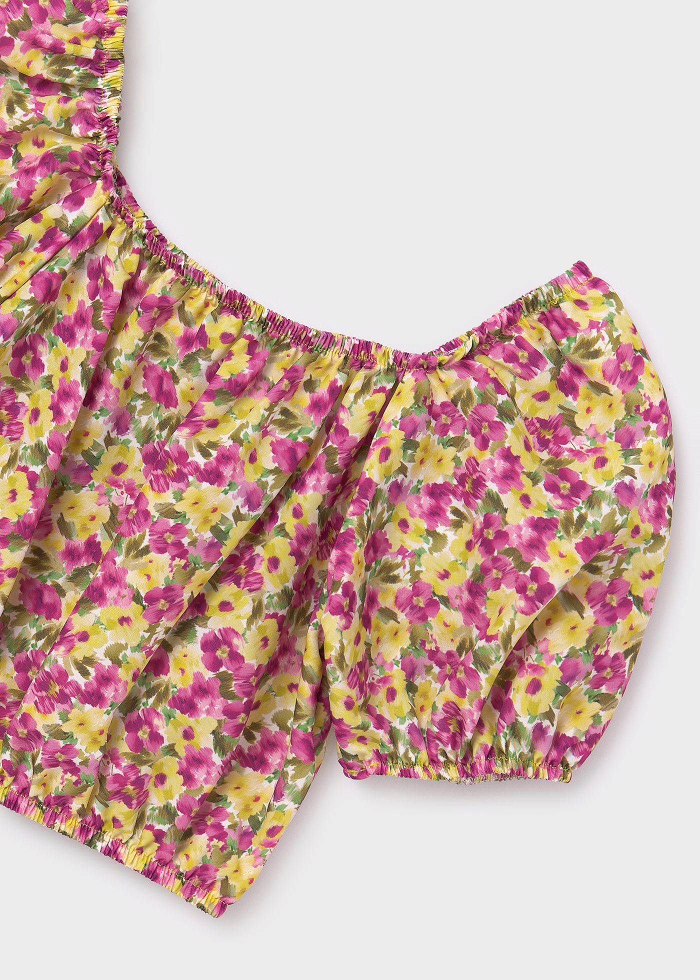 Blusa floral para meninas, cor pistache.