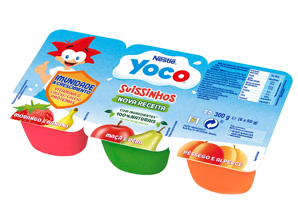 IOGURTE INFANTIL YOCO MORANGO PERA E ALPERCE 6X50G