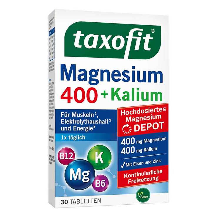 Taxofit Magnesium 400 + Kalium Depot Tabletten, 30 St