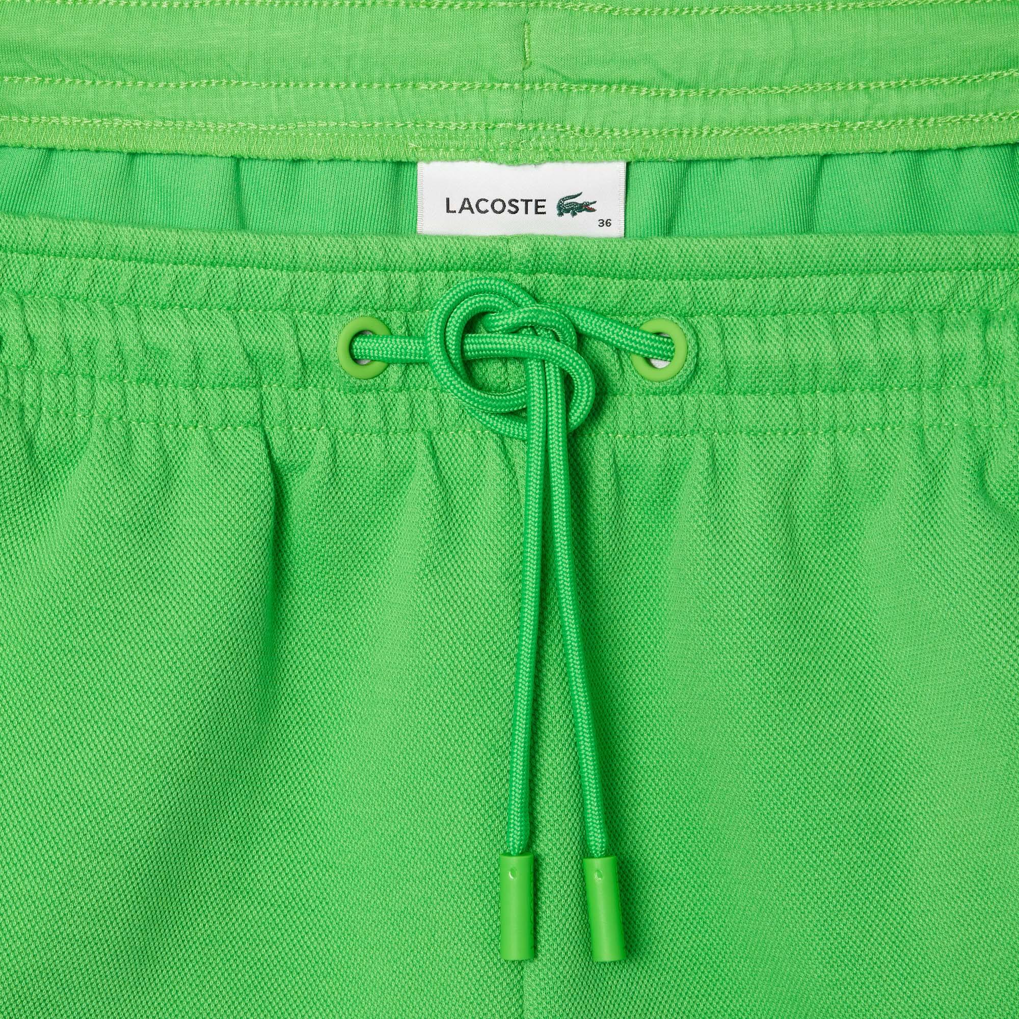 Short découpes contrastées en piqué double face Shorts - Vert - Lacoste - Femme