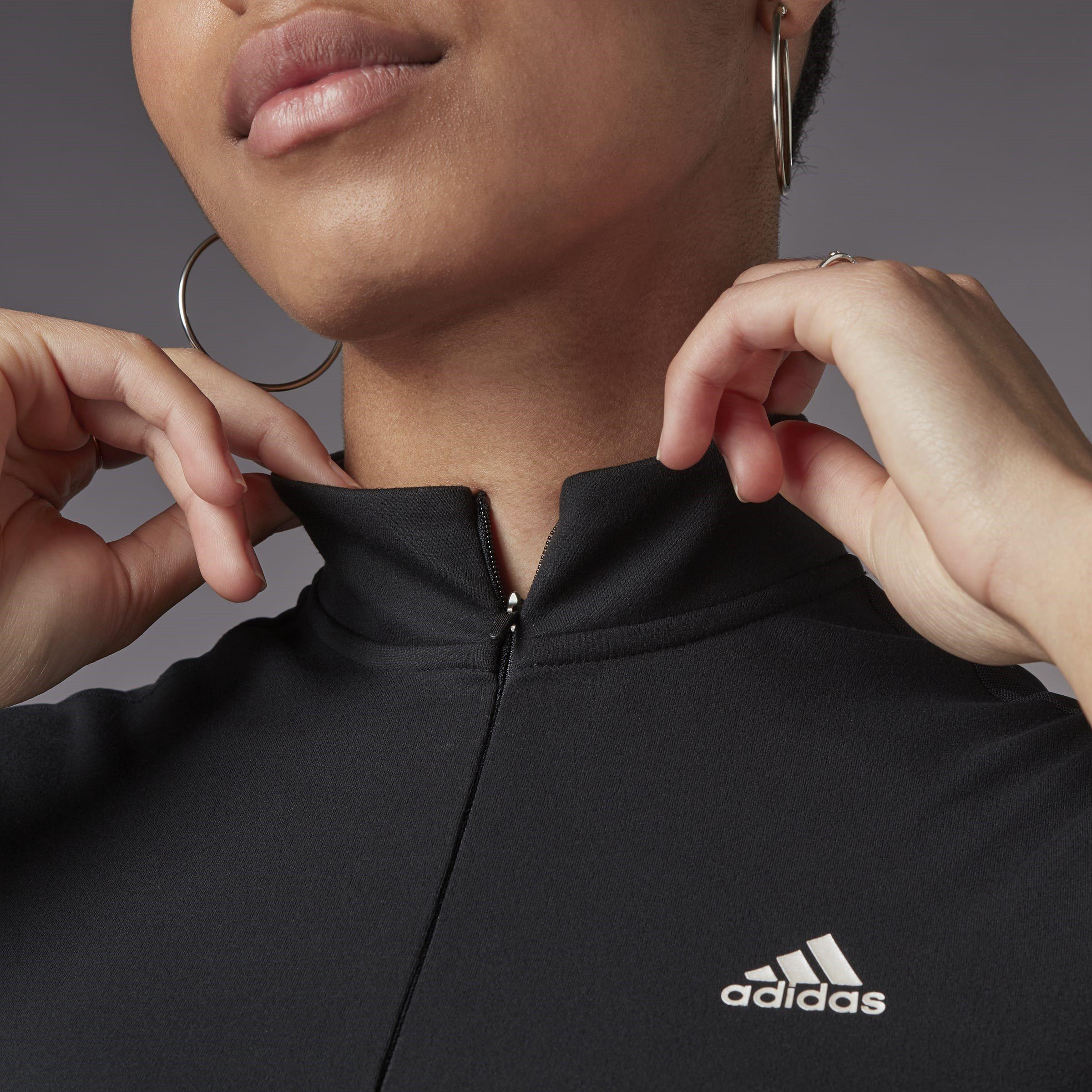 adidas Hyperglam Quarter Zip Crop Top Womens