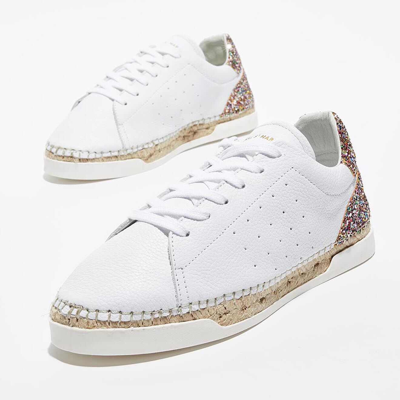 Canal Saint Martin Baskets espadrilles en Cuir Lancry glitter blanc/multicolore