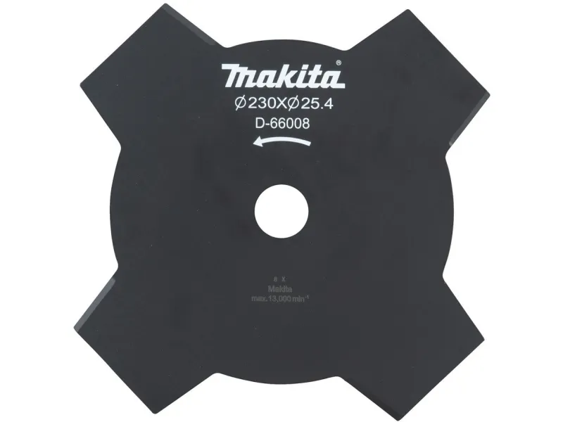Makita - Børsteskærerklinge - for tykt græs, tørt græs - 230 mm - 4 tænder - for Makita DUR368AZ, DUR368LZ, DUR369AZ, UR2300