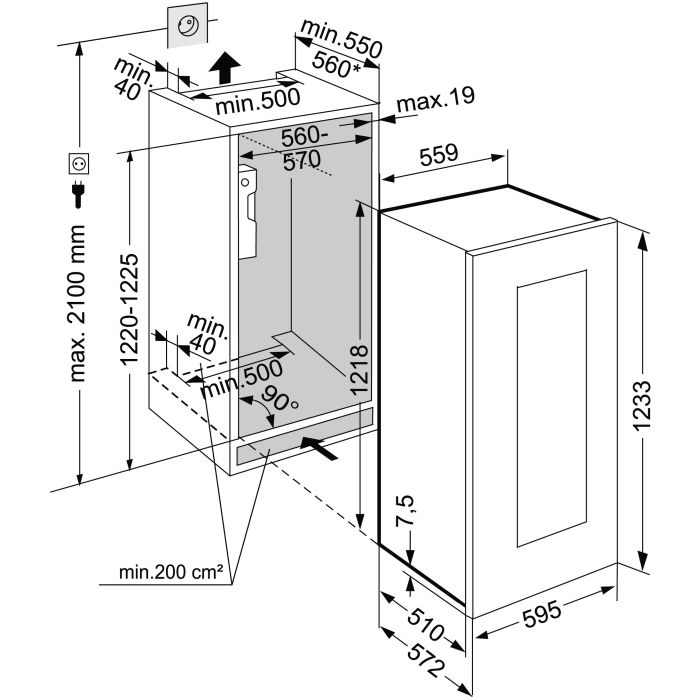 Liebherr Einbau-Weinschrank EWTgw 2383-21 Vinidor