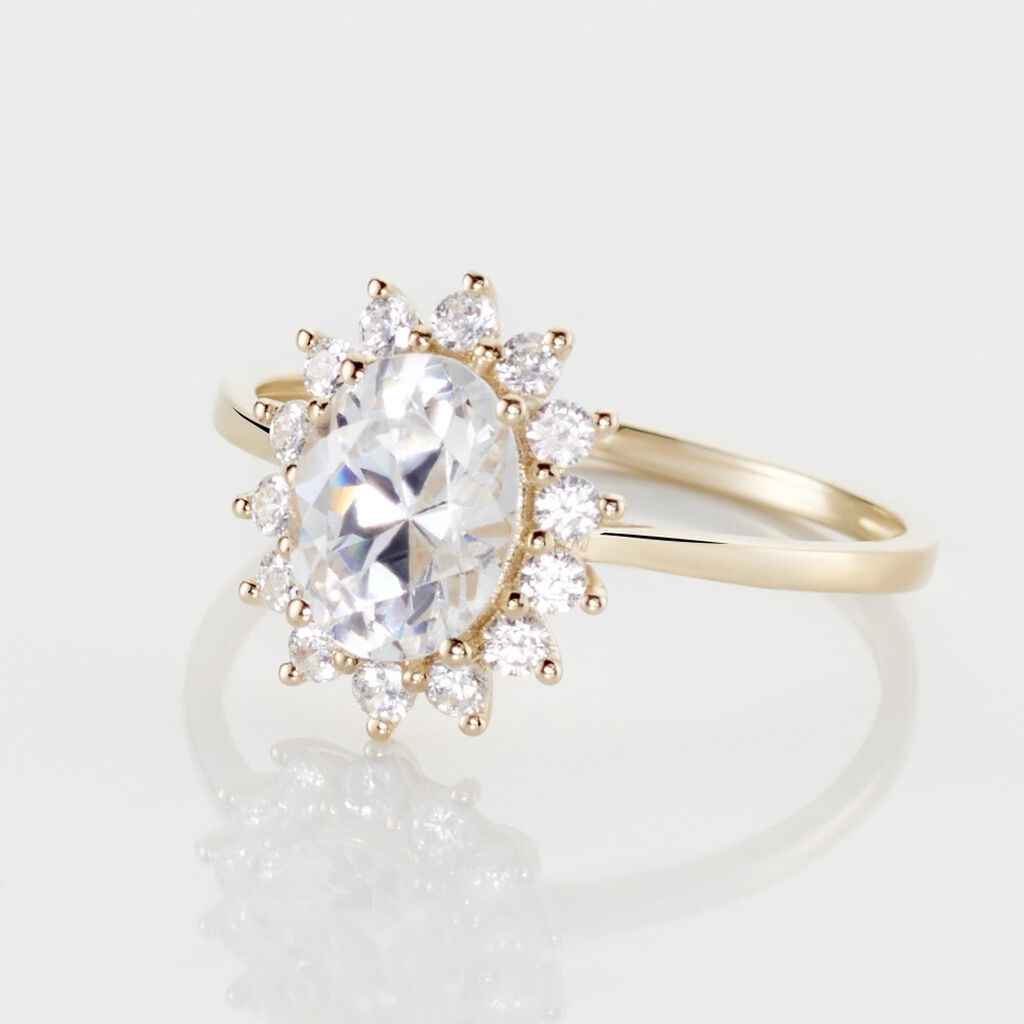 Bague Or Jaune Emilius  Oxyde De Zirconium