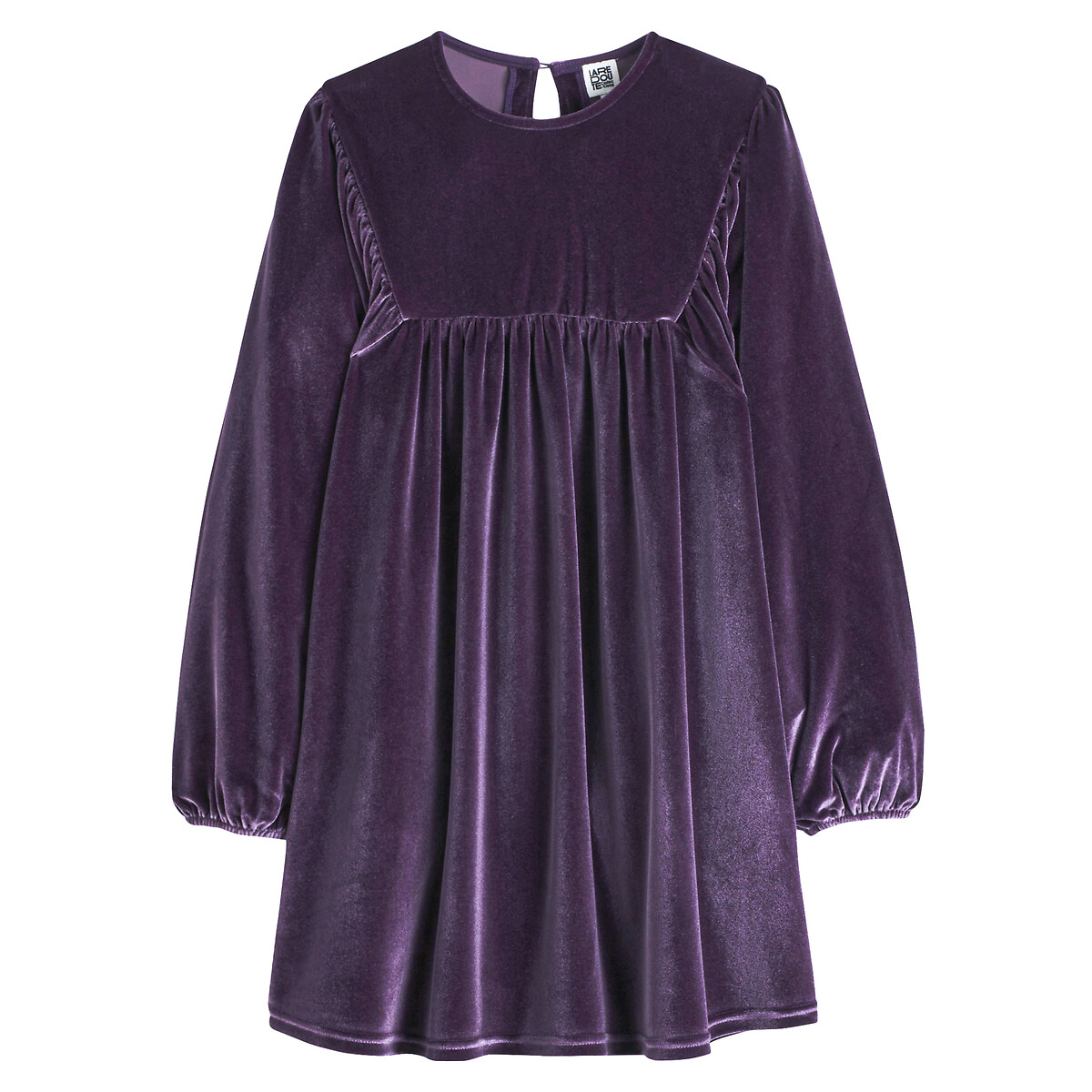 COLEÇÕES LA REDOUTE<br>Vestido de veludo de mangas compridas