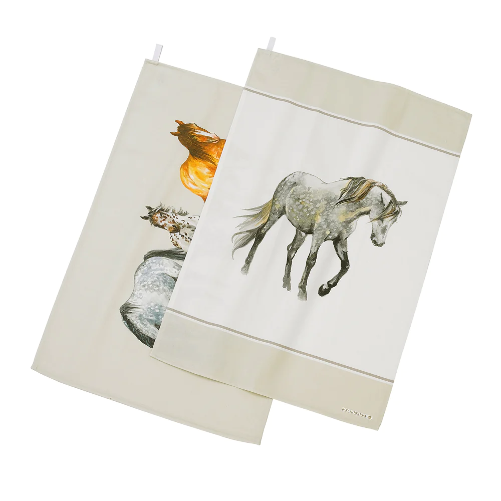 Set de 2 torchons chevaux Roy Kirkham