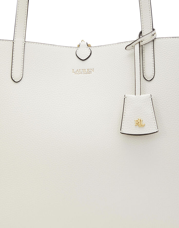 Lauren Ralph Lauren FAUX PEBBLE GRAIN-RVRSBLE TOTE-TTE- Soft white/officer blt/cream