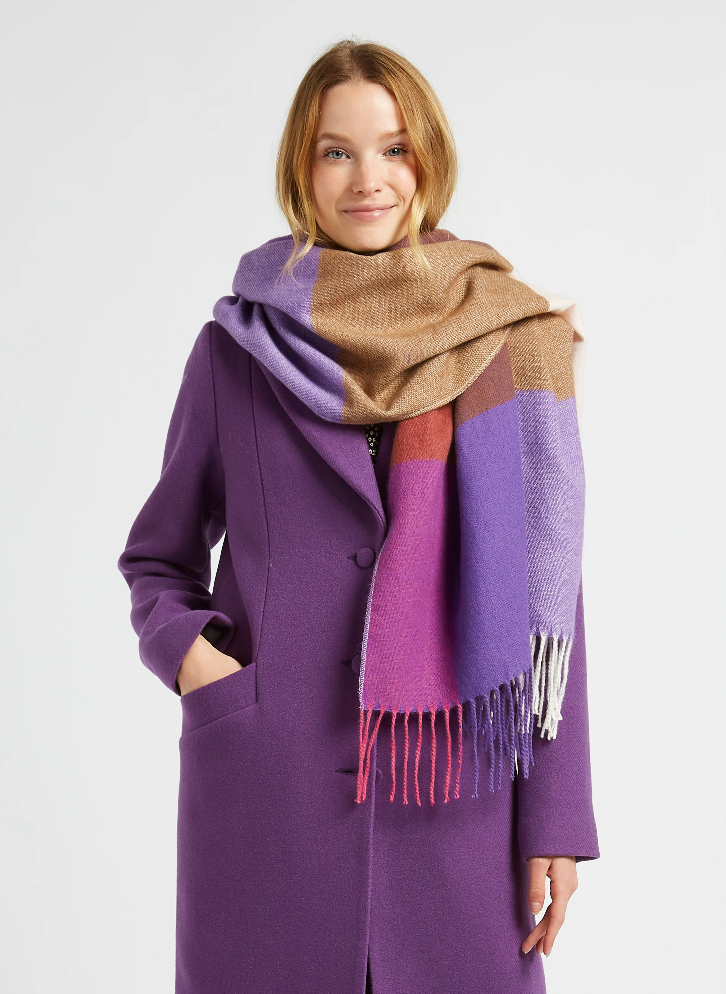 Echarpe à carreux | Violet
