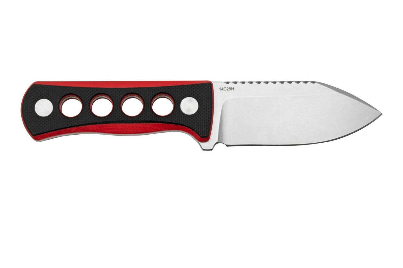 QSP Knife Canary QS141-B1 Stonewashed, Black Red G10, nekmes