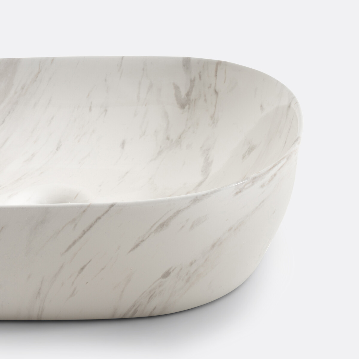 LA REDOUTE INTERIEURS<br>Lavatório oval de cerâmica com efeito mármore, Mabel