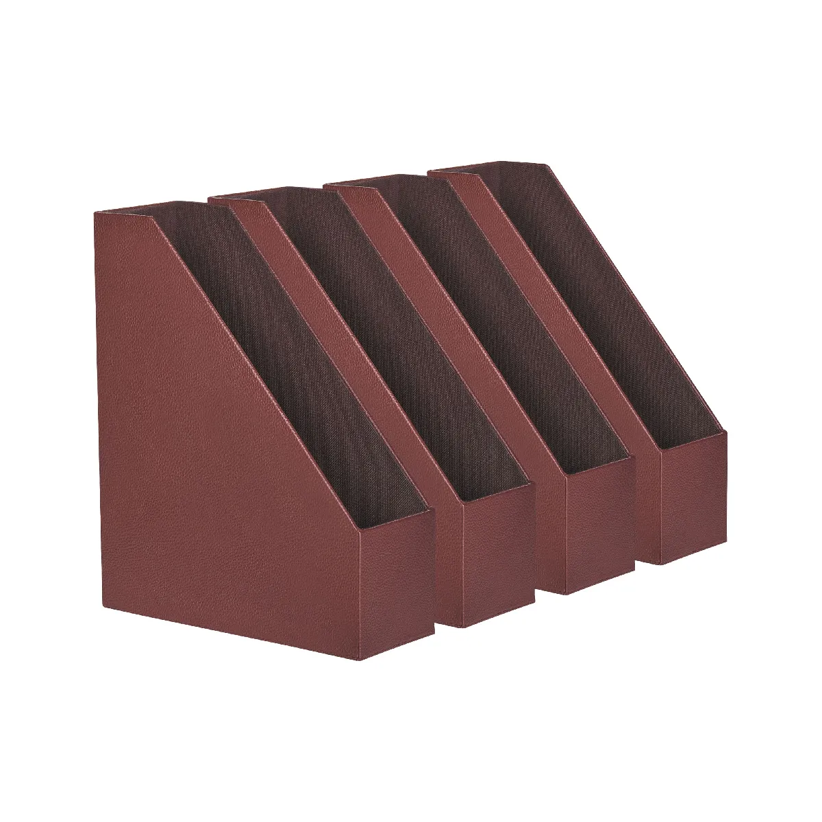 Beliani Lot de 4 porte-documents en cuir rouge SUMER