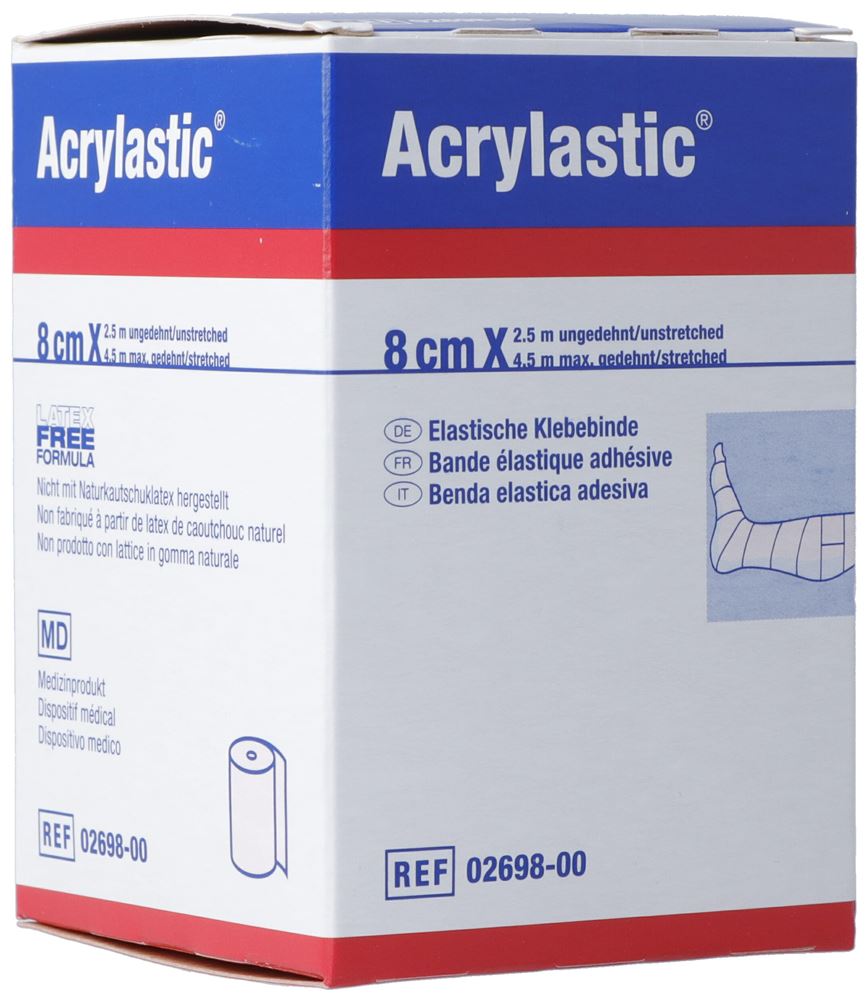 ACRYLASTIC Pflasterbinde 2.5mx8cm elastisch 1 Stk
