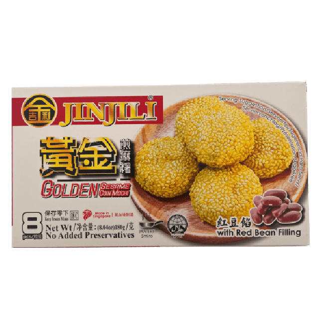 Jinjili Bevroren Sesam Mochi met Rode Bonen vulling 180g