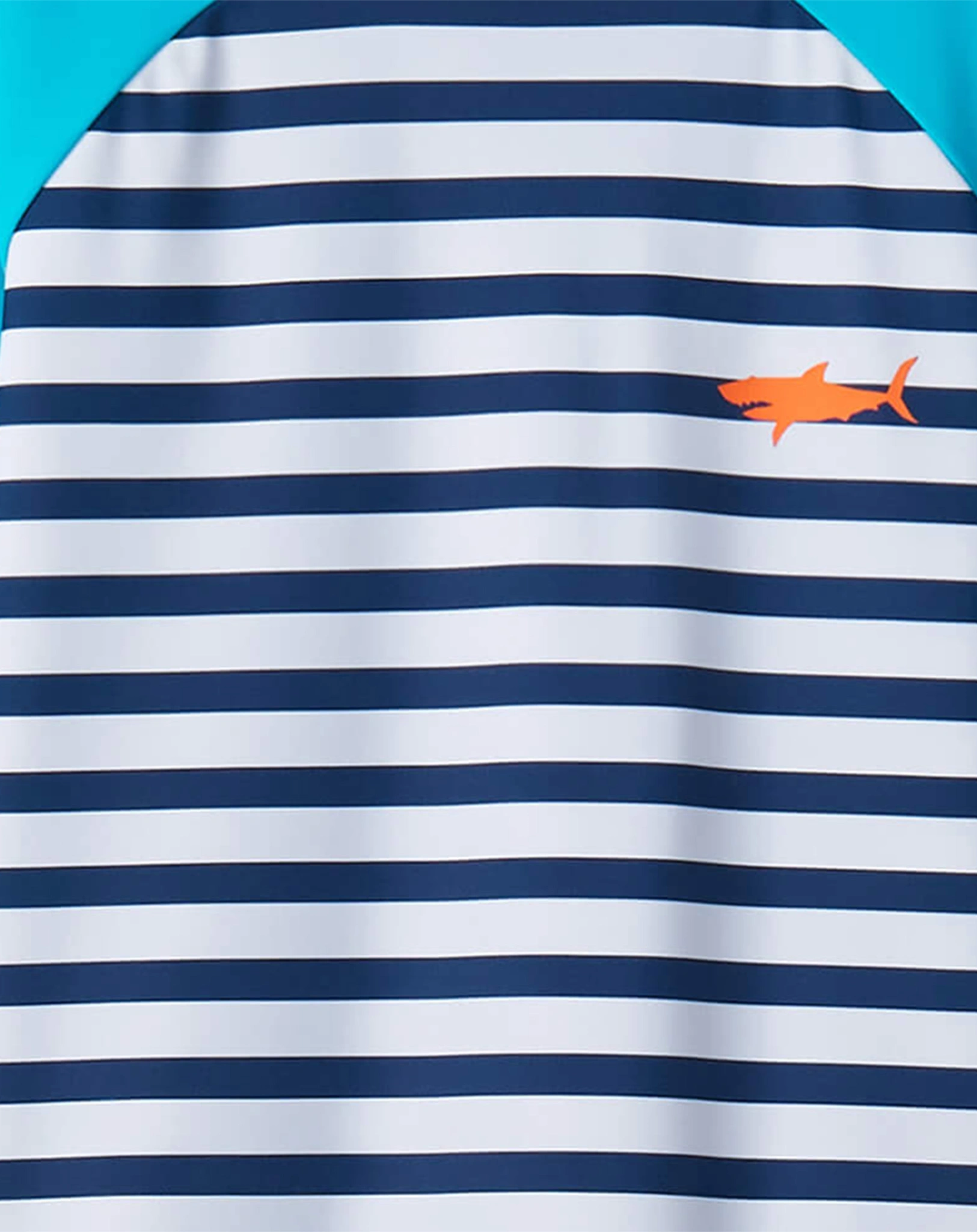 Langarm-Badeshirt SHARK STRIPES in blau/weiß