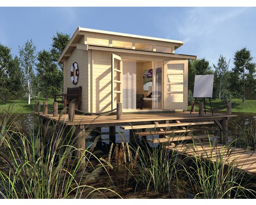 Weka She Shed 158 tuinhuis, maat 2, met vloer, 430 x 360 cm, natuurlijke afwerking