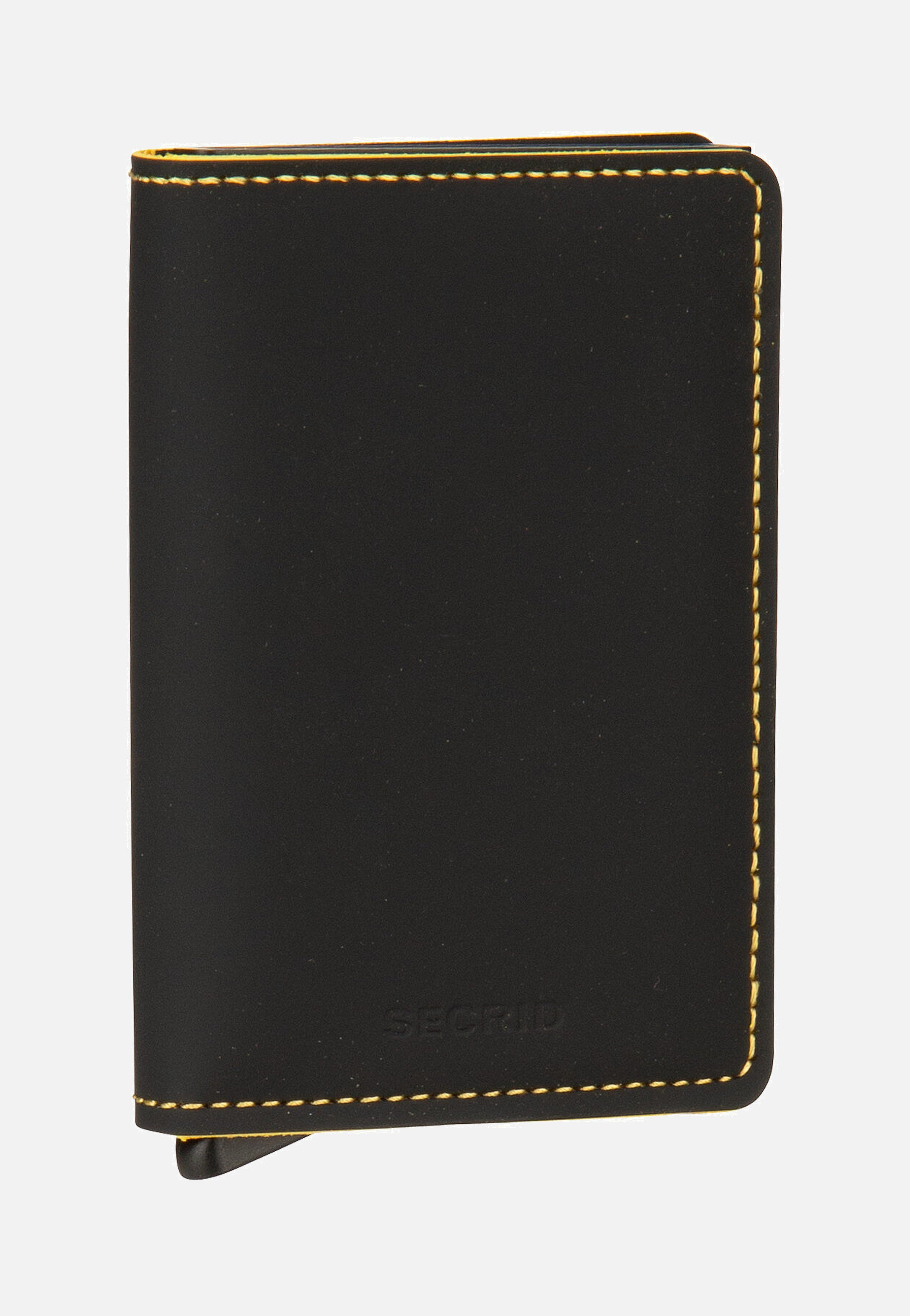 Slimwallet Matte Black-Ochre - Portemonnaie