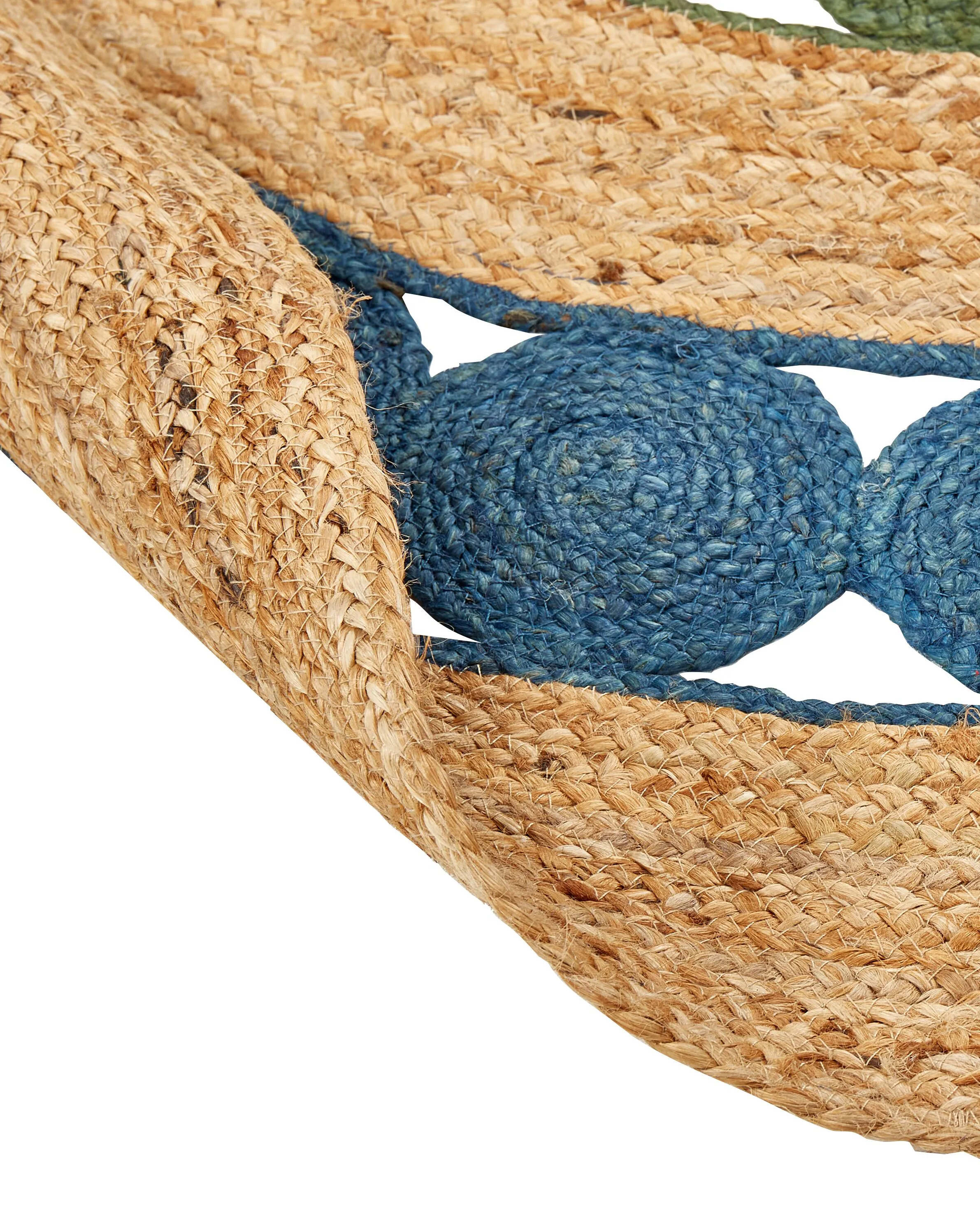 Vloerkleed HOVIT Groen Blauw ø 140 cm Jute