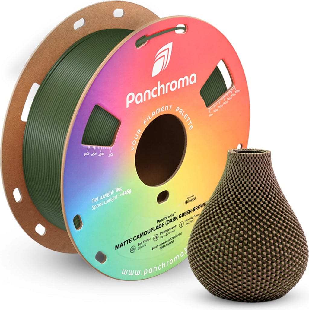 Polymaker  Panchroma™ PLA Dual Matte Camouflage (Dark Green-Brown), 1,75 mm / 1000 g    Zwei Farben, ein Meisterwerk in Camouflage