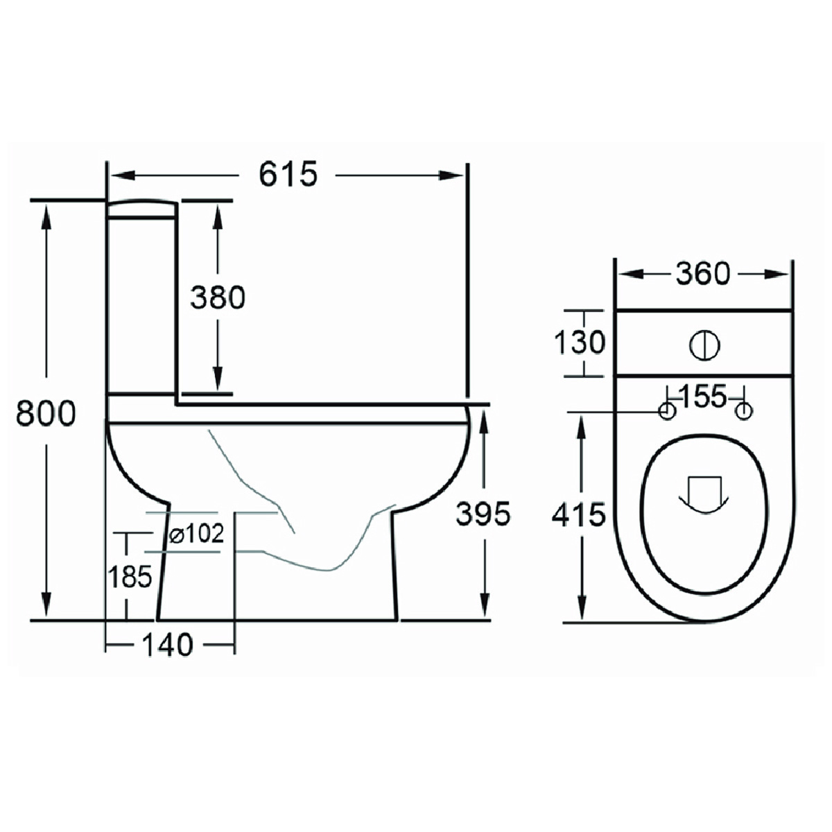 Eastbrook Dura toiletpot wit glans
