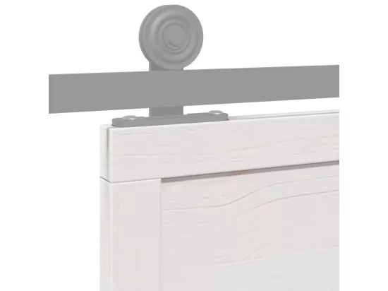 Porte de grange blanc 80x208 cm bois massif de pin