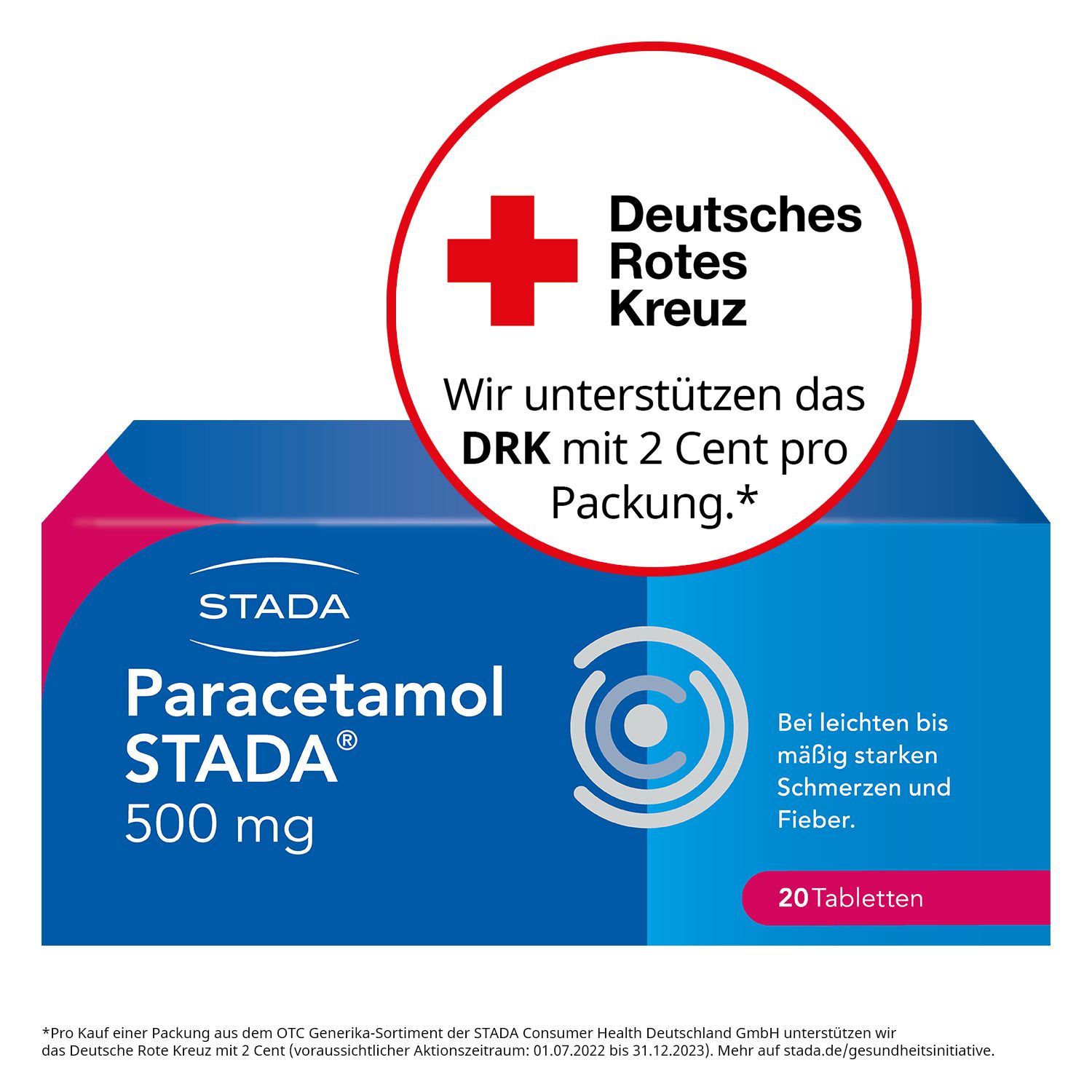 Paracetamol STADA® 500 mg Tabletten, bei leichten bis mäßig starken Schmerzen und Fieber