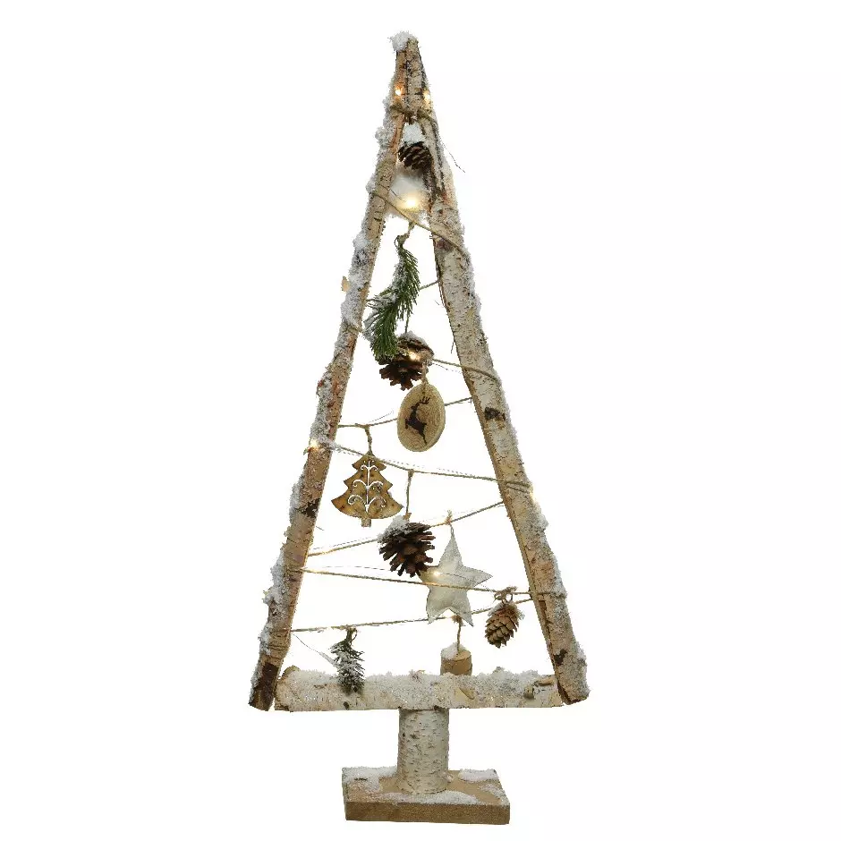 Sapin de Noël lumineux à piles (H67 cm) Icelandia Blanc chaud