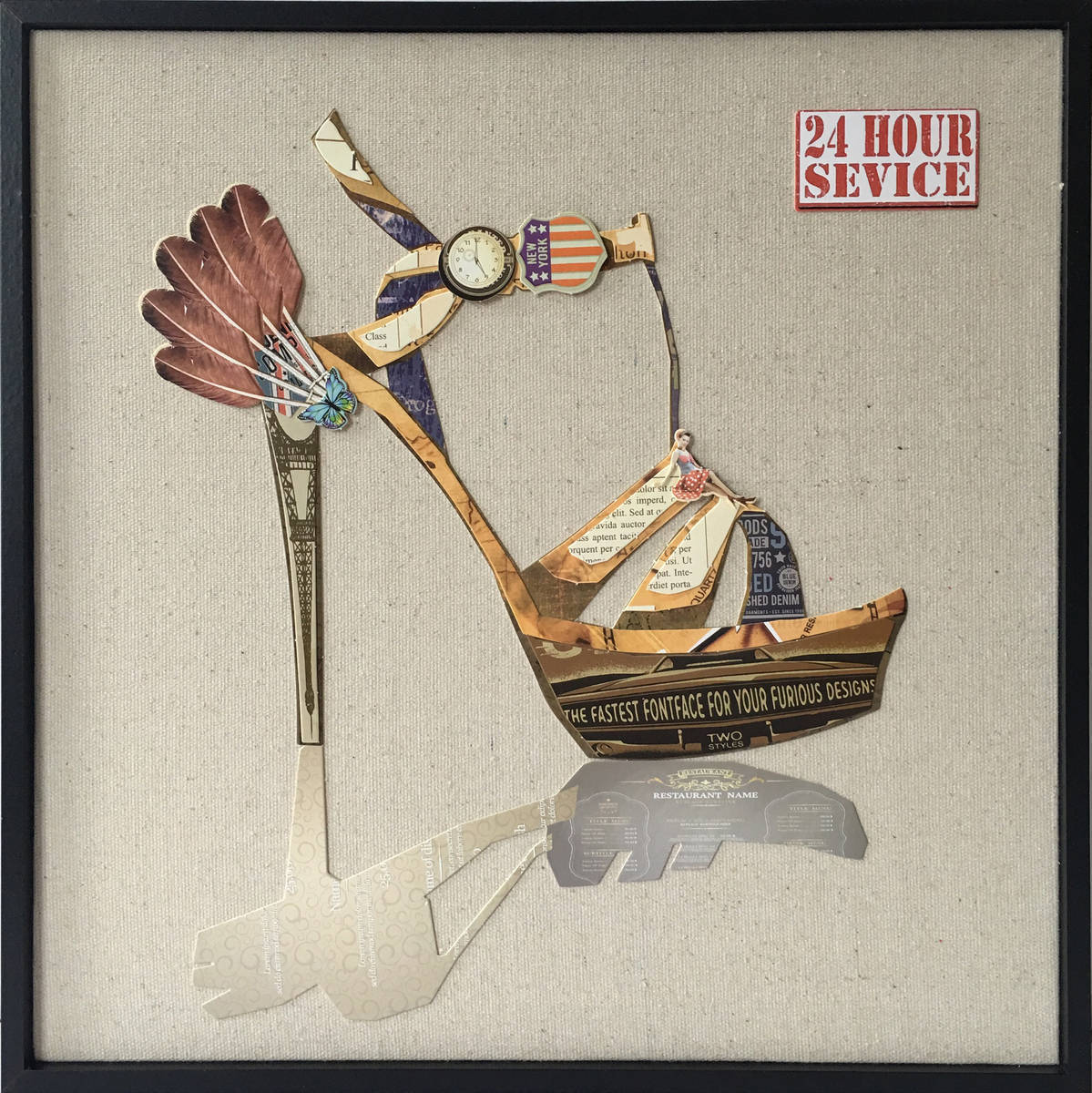 Wandbild - High Heels II - multicolor - Handarbeit - 42x42cm