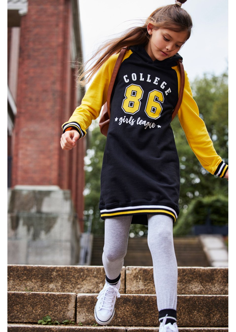 Robe sweat-shirt à capuche fille