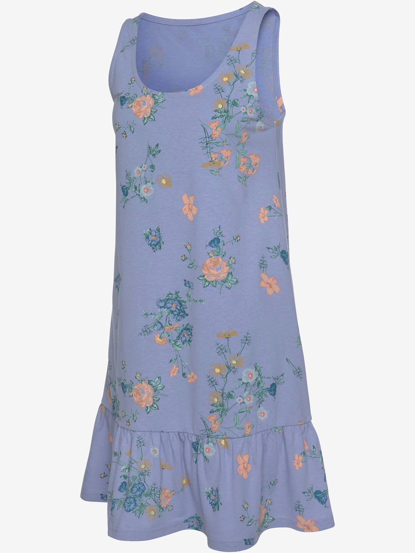 Chemise de nuit fantaisie avec larges bretelles et encolure ronde