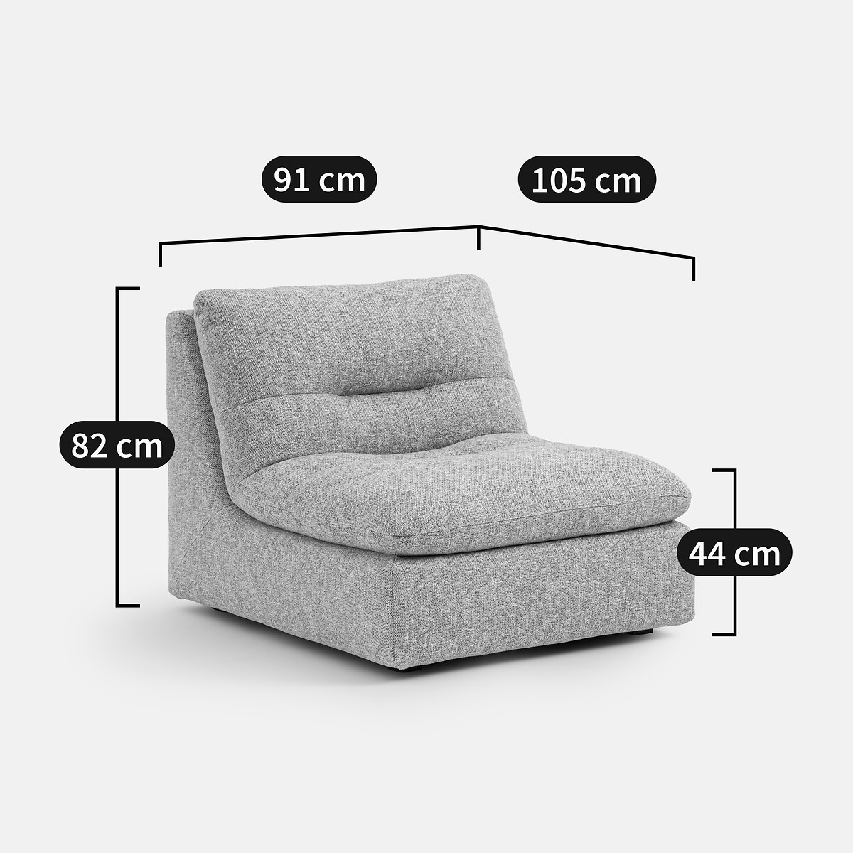 AM.PM<br>Poltrona modular em algodão reciclado, Giuliano