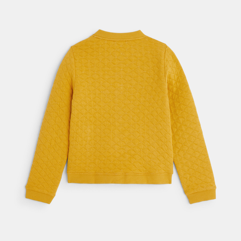 Teddy zippé matelassé jaune fille