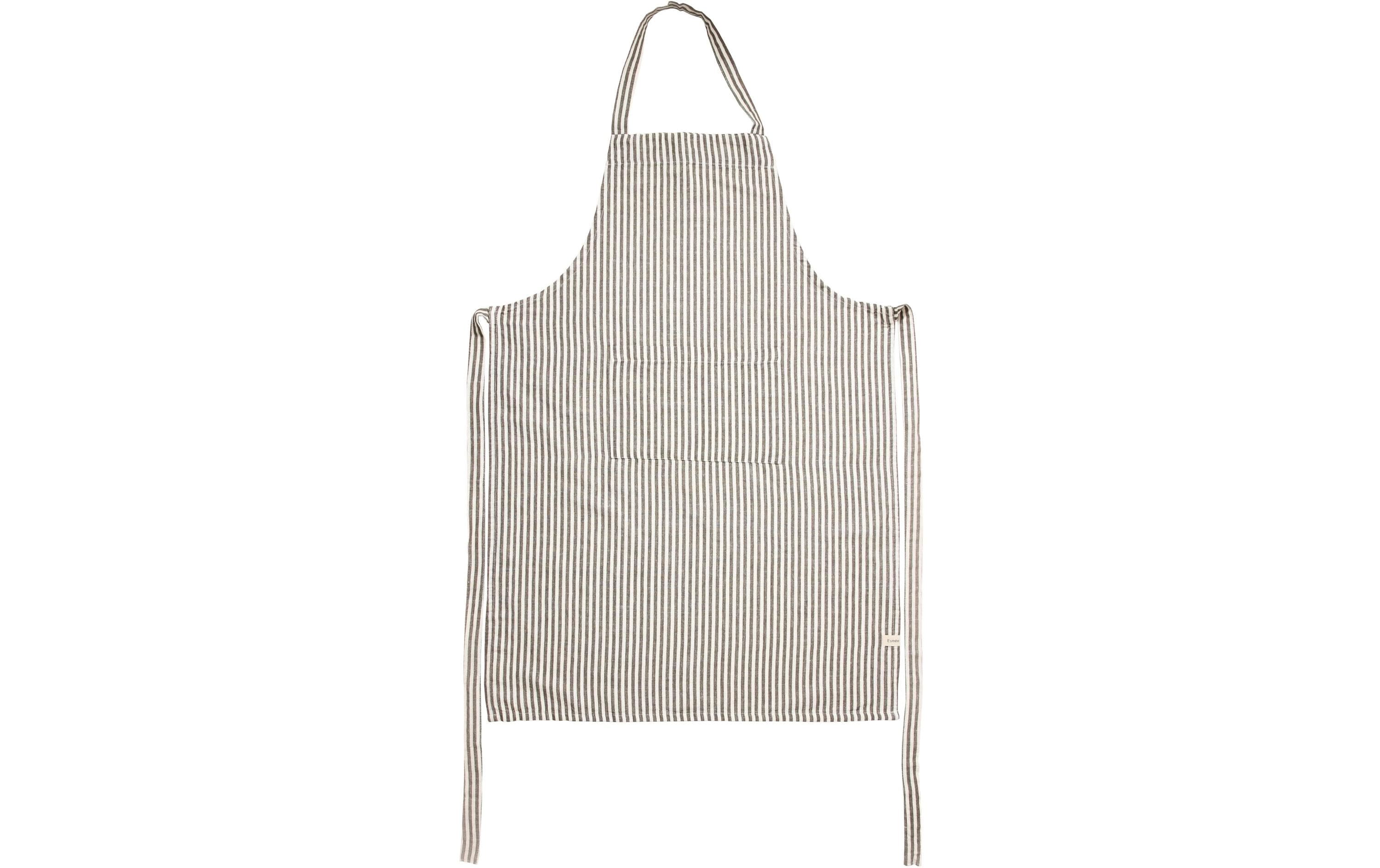 Kochschürze Louis Beige/GrauKochschürze aus grau-weiss gestreiftem Baumwoll-Leinenmix