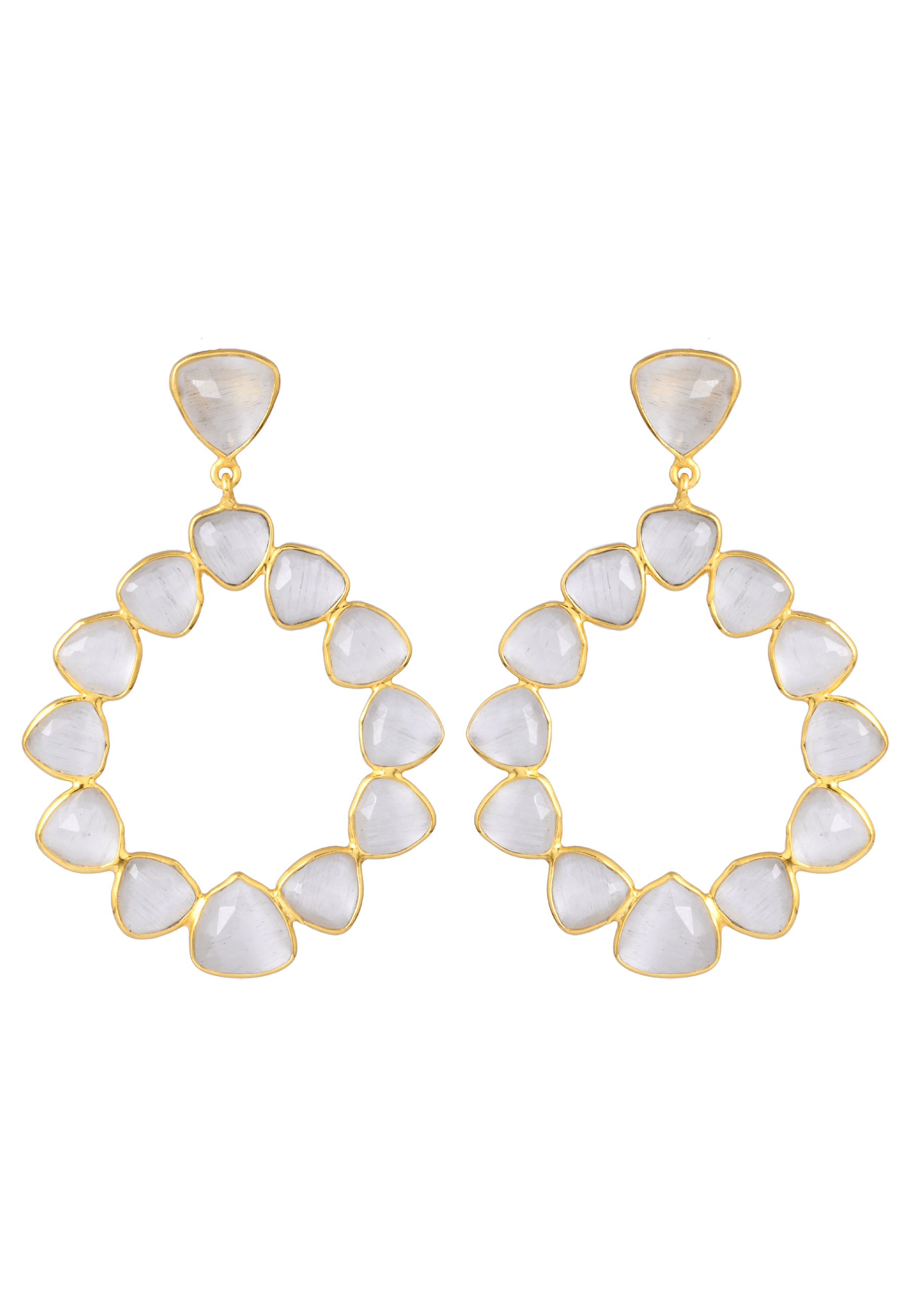 PALMIRA - Boucles d'oreilles pierre de lune | Bleu