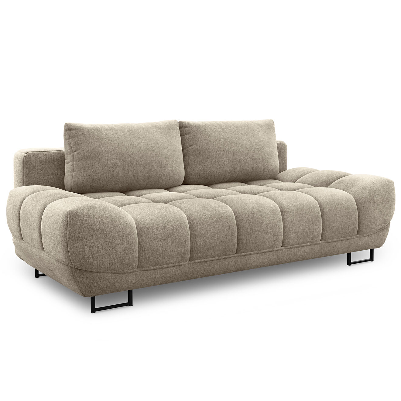 Windsor & Co Canapé convertible avec coffre de rangement Cirrus beige - 215x112x90 cm