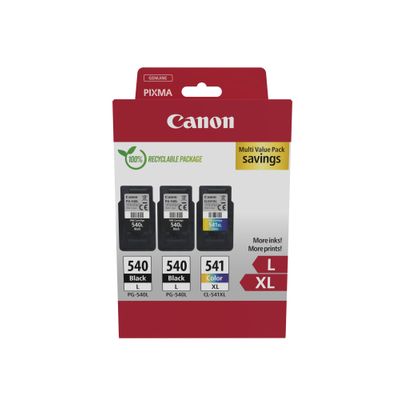 Canon 540L/CL-541XL - Pack de 3 - noir x2, couleur (cyan, magenta, jaune) - cartouche d'encre originale -