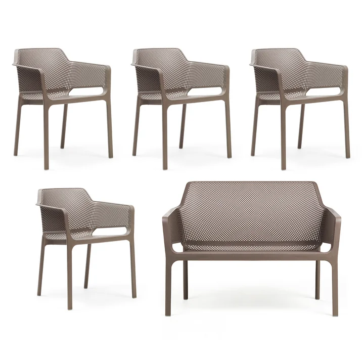Nardi - Net Bank   4x Net Armlehnstuhl, tortora