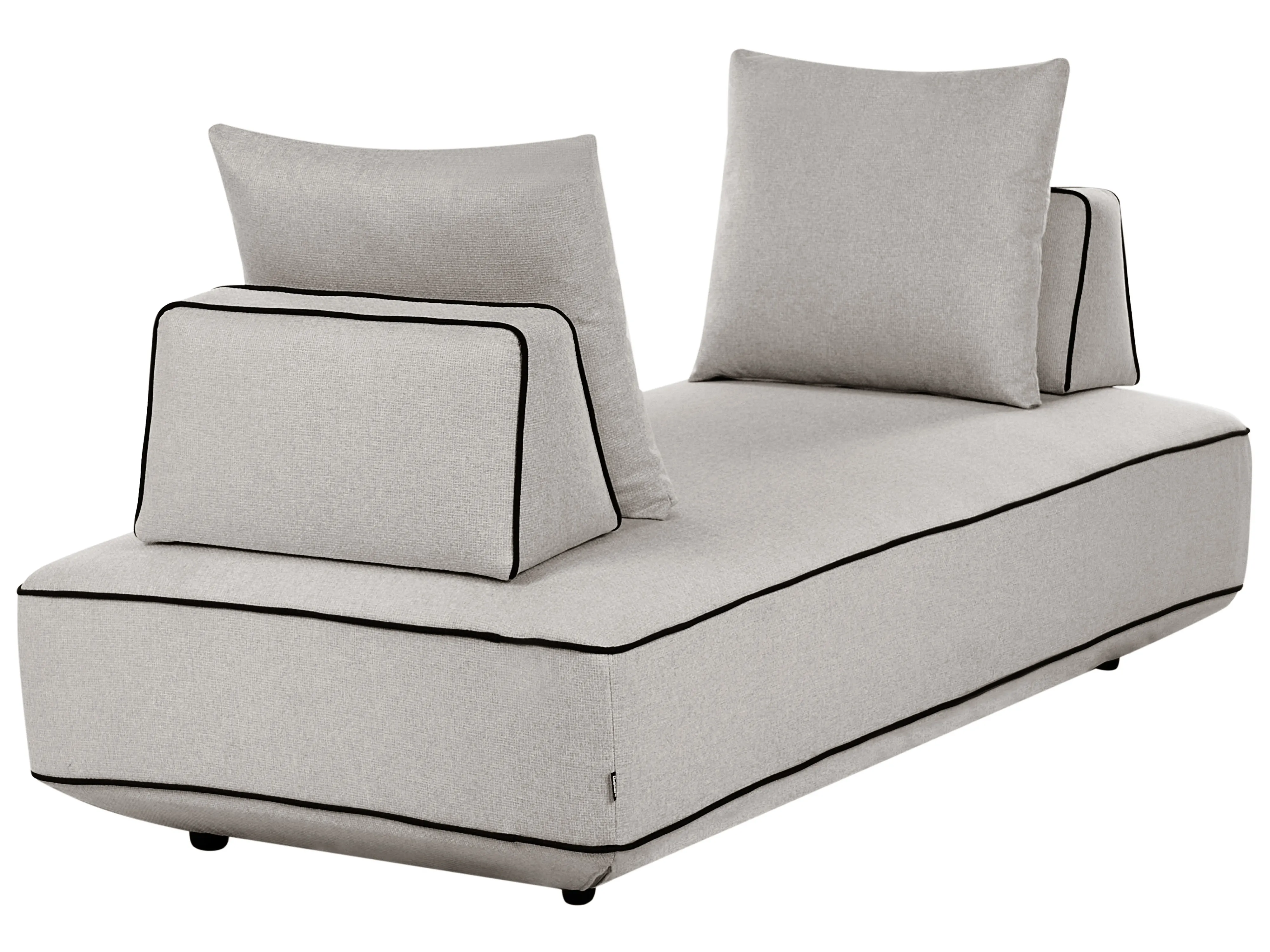 Chaise longue SEILLANS Stof Lichtgrijs