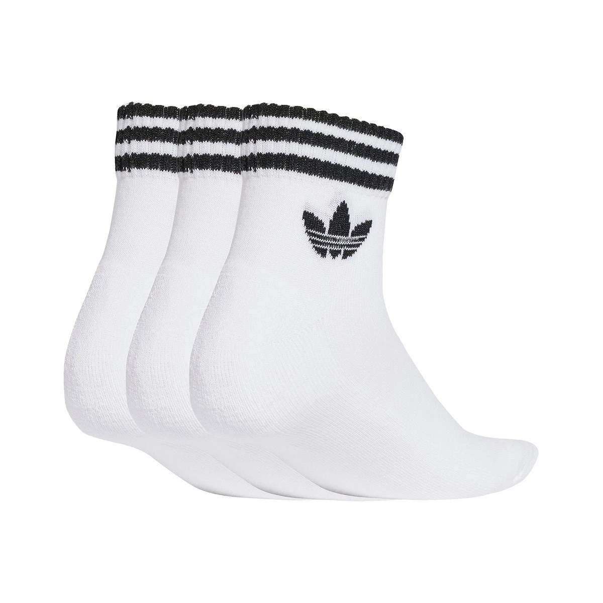 Meias adidas 3 riscas Ankle (3 pares)