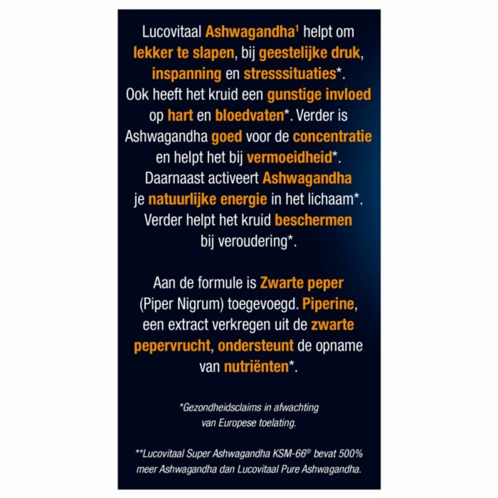 2x Lucovitaal Ashwagandha KSM-66 Super30 capsules