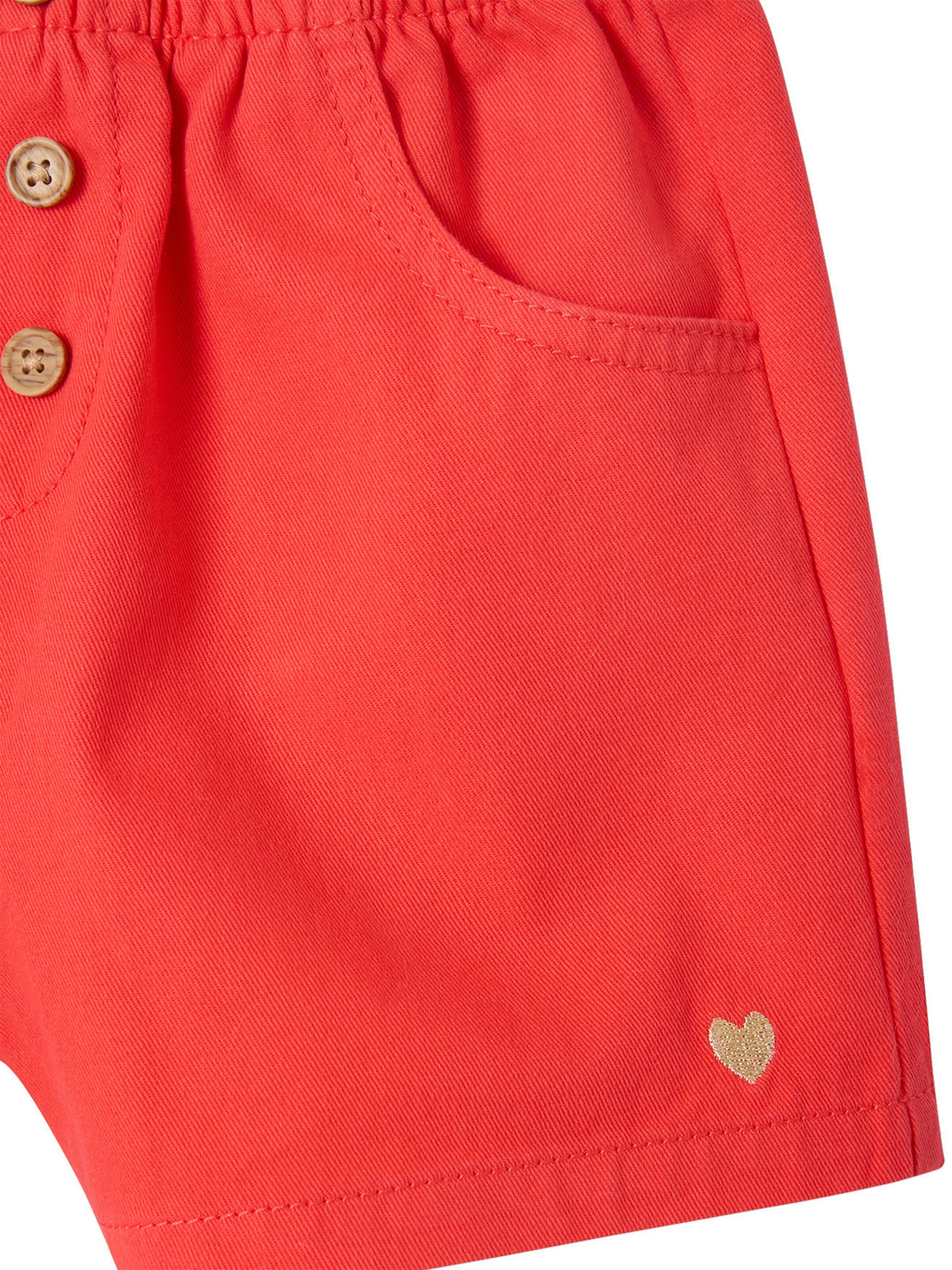 Vertbaudet Mädchen Shorts mit Dehnbund rot