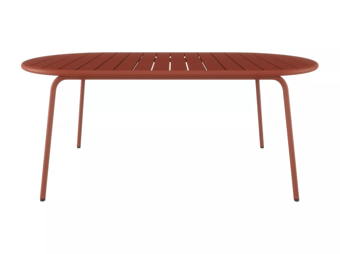 Table de jardin ovale L.180 cm en métal - Terracotta - MONTEFARO de MYLIA