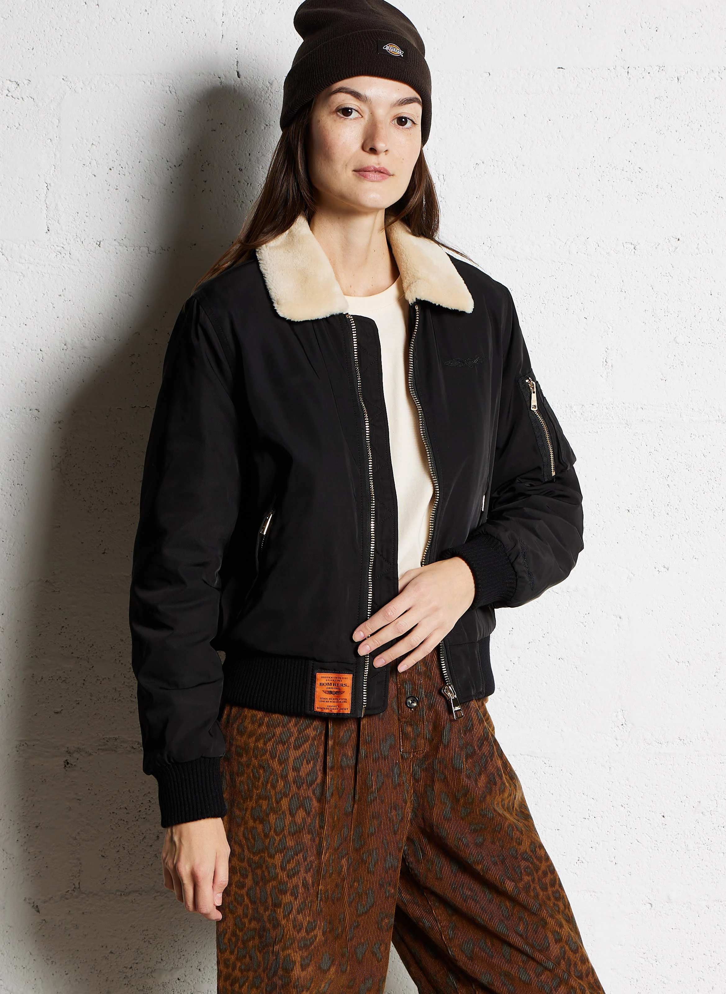 Bomber col classique droit | Noir