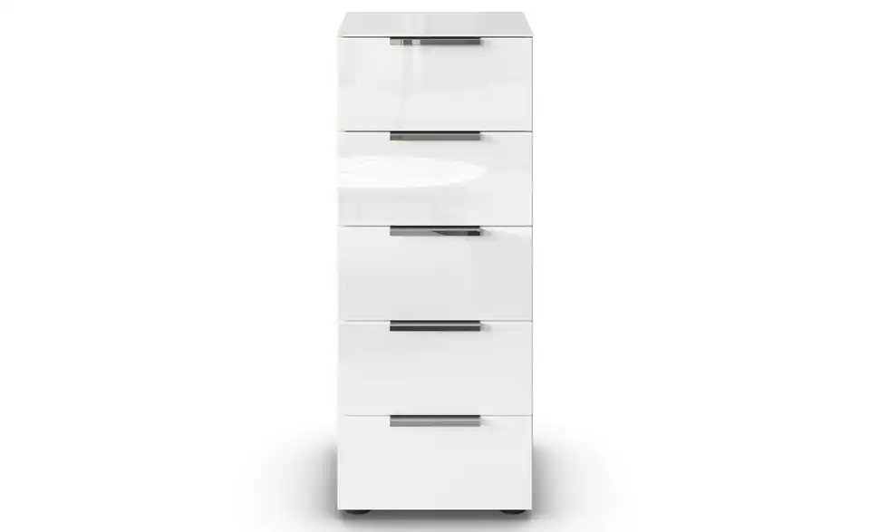 Kommode 40 cm verchromt Weiß, Eiche Artisan (Nachbildung)