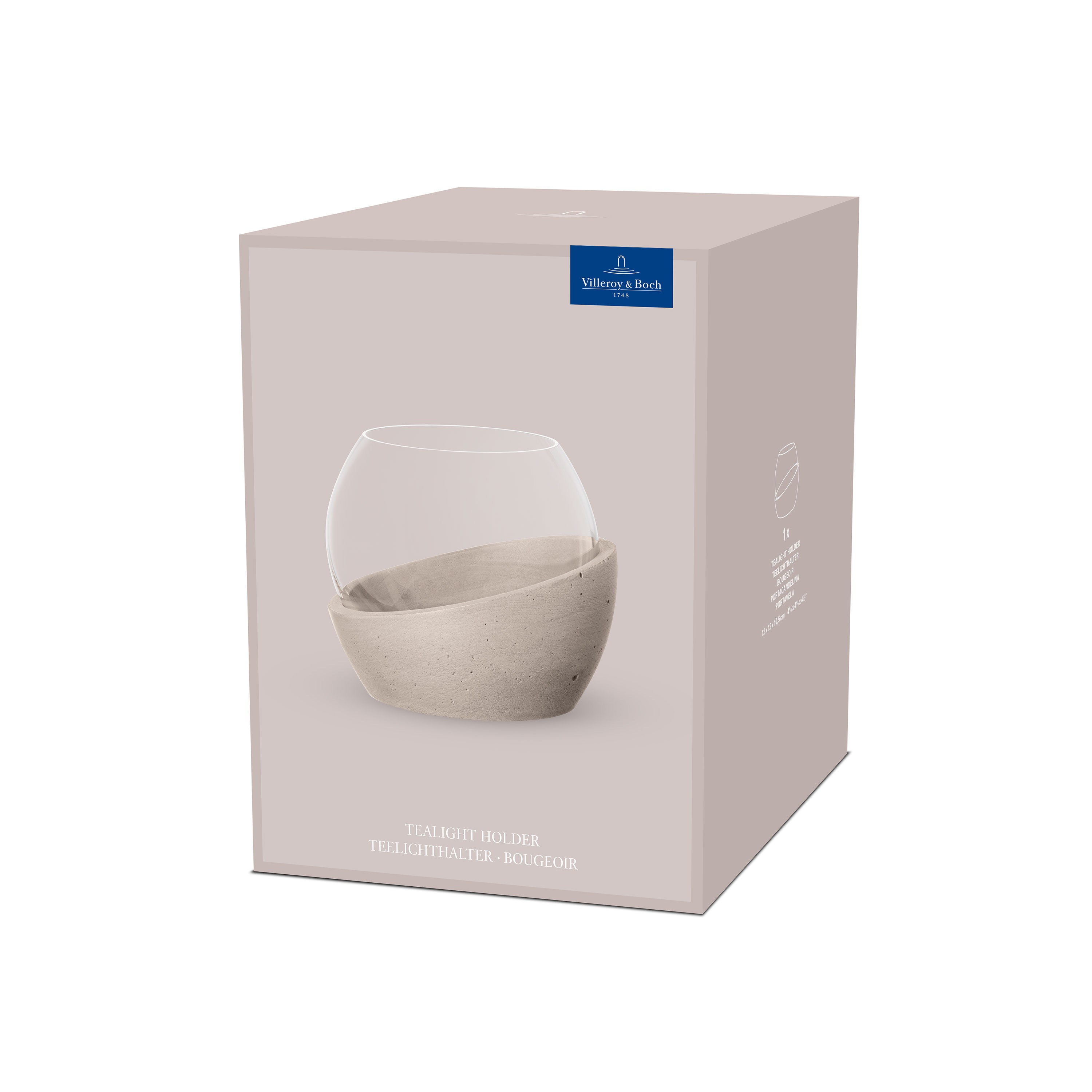 NewMoon Tealight holder Clear, 4.8'' x 4.1''